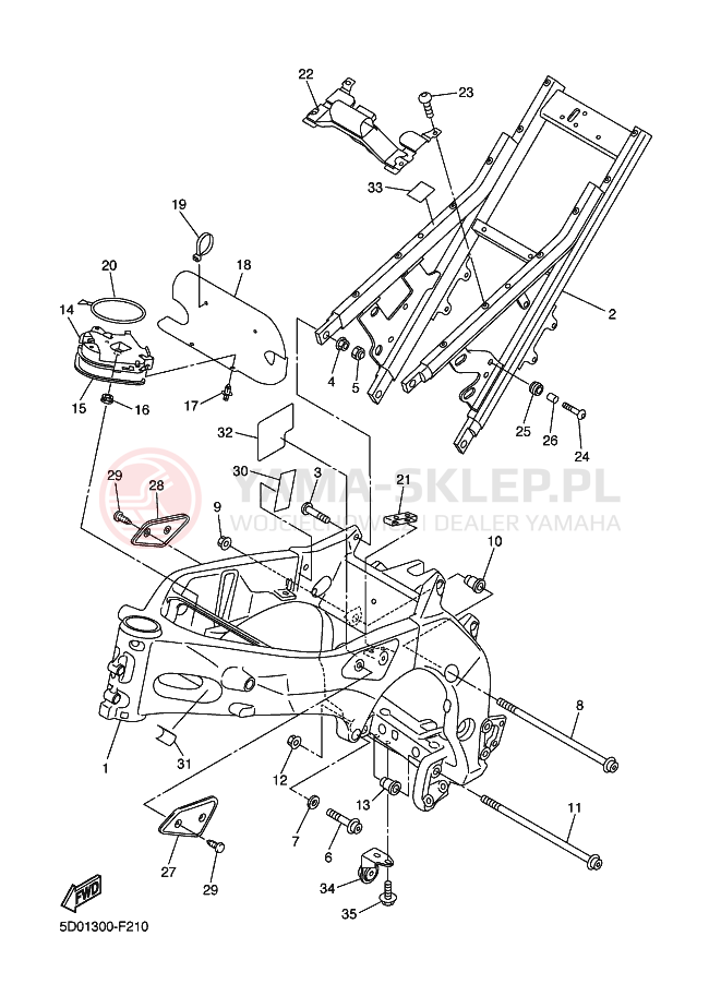 Schemat "rama" do Yamaha FZ1-SA FAZER
