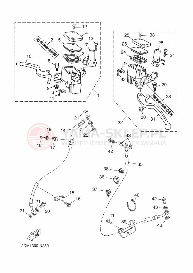 Schemat "Pompa hamulcowa przednia" do Yamaha X-MAX 250