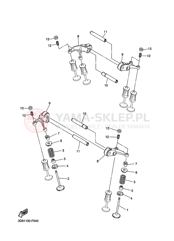 Schemat "zawory" do Yamaha XVS1300A