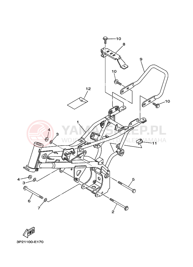 Schemat "rama" do Yamaha TT-R90E