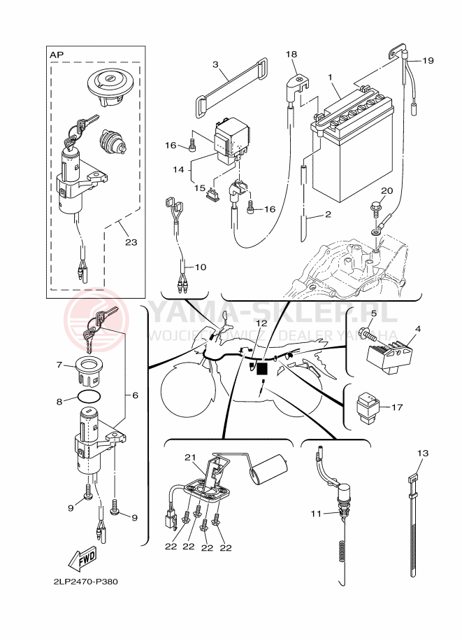 Schemat "układ elektryczny" do Yamaha YC125-5