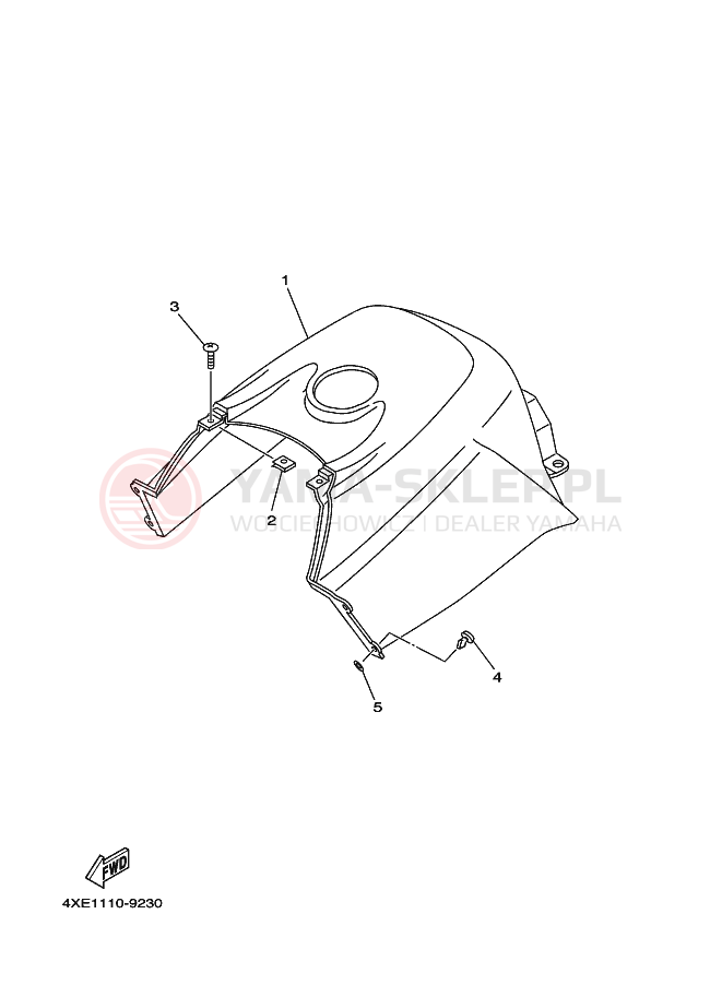 Schemat "Pokrywa boczna" do Yamaha BEAR TRACKER