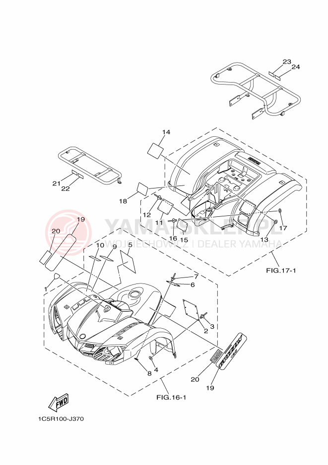 Schemat "naklejki" do Yamaha GRIZZLY 125