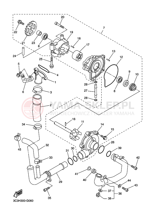 Schemat "Pompa wody" do Yamaha FAZER