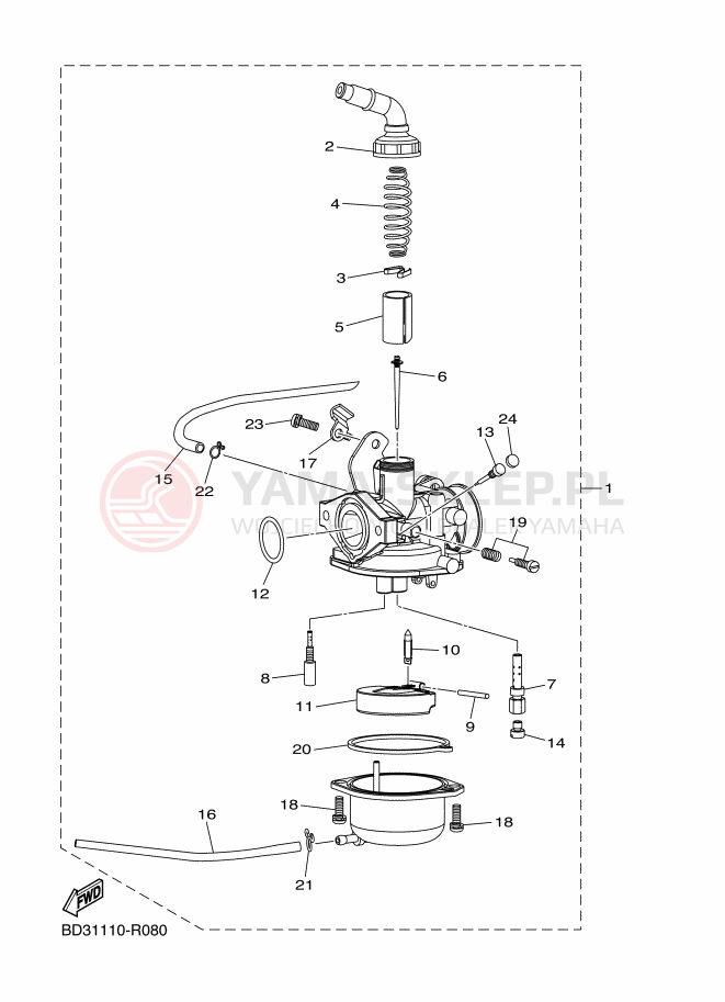Schemat "Gaźnik" do Yamaha YFM90R