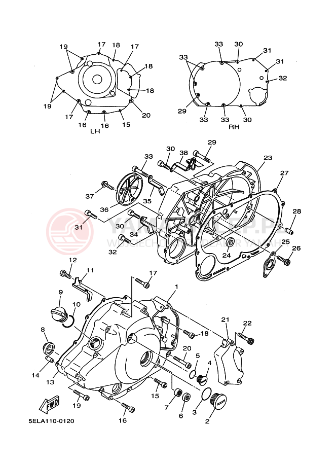 Schemat "Pokrywa silnika" do Yamaha XVS1100 XVS11RC V STAR 1100