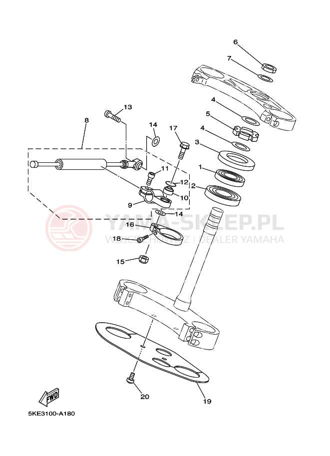 Schemat "Półki zawieszenia" do Yamaha TZ250