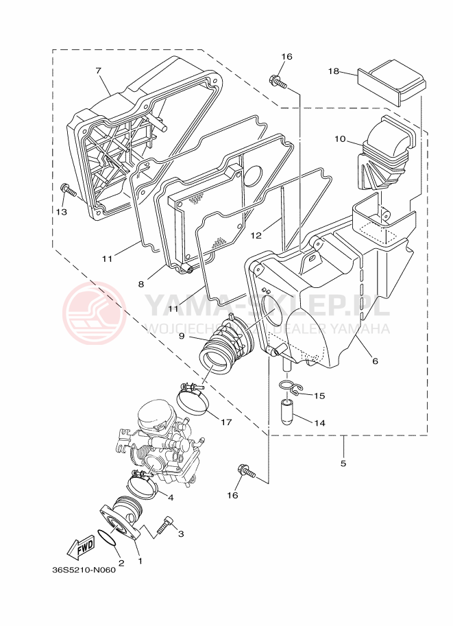 Schemat "Wtrysk paliwa" do Yamaha YBR125E