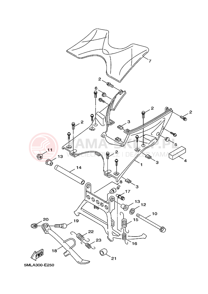 Schemat "Stopka postojowa i podnóżki" do Yamaha CYGNUS
