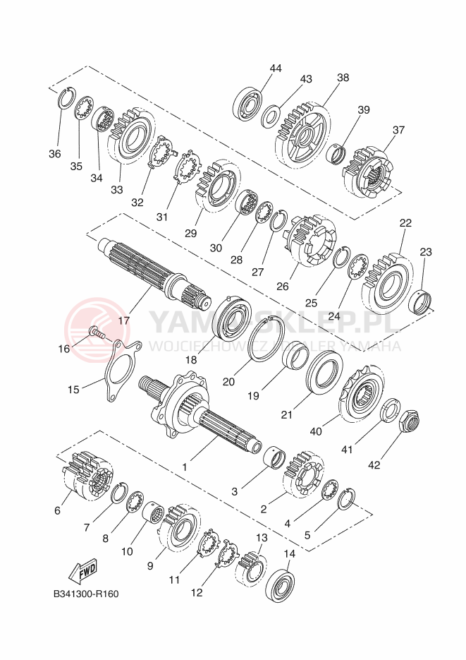 Schemat "Skrzynia biegów " do Yamaha XSR700