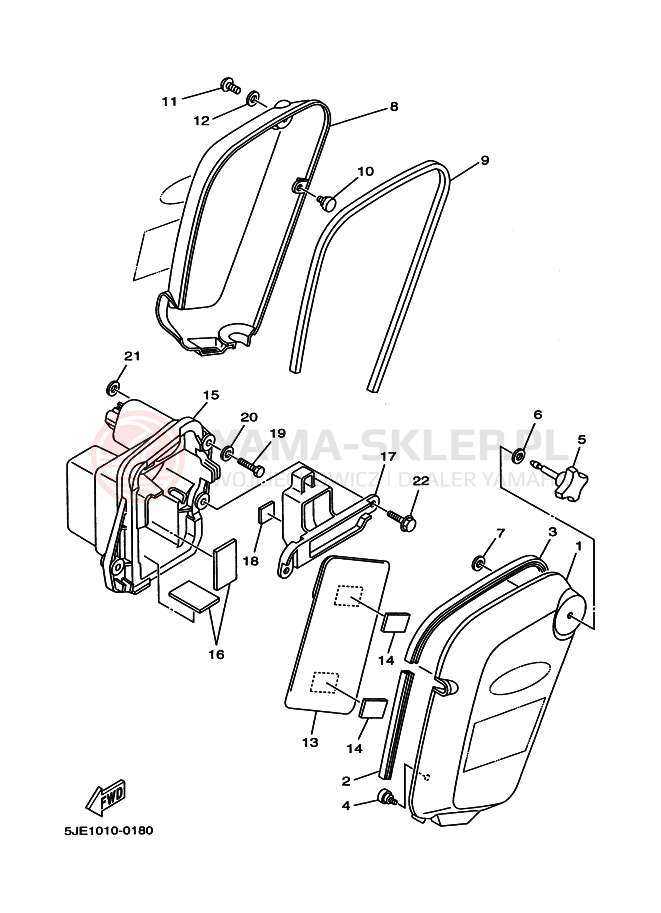 Schemat "Pokrywa boczna" do Yamaha YB-1 YB-1FOUR YB1-4