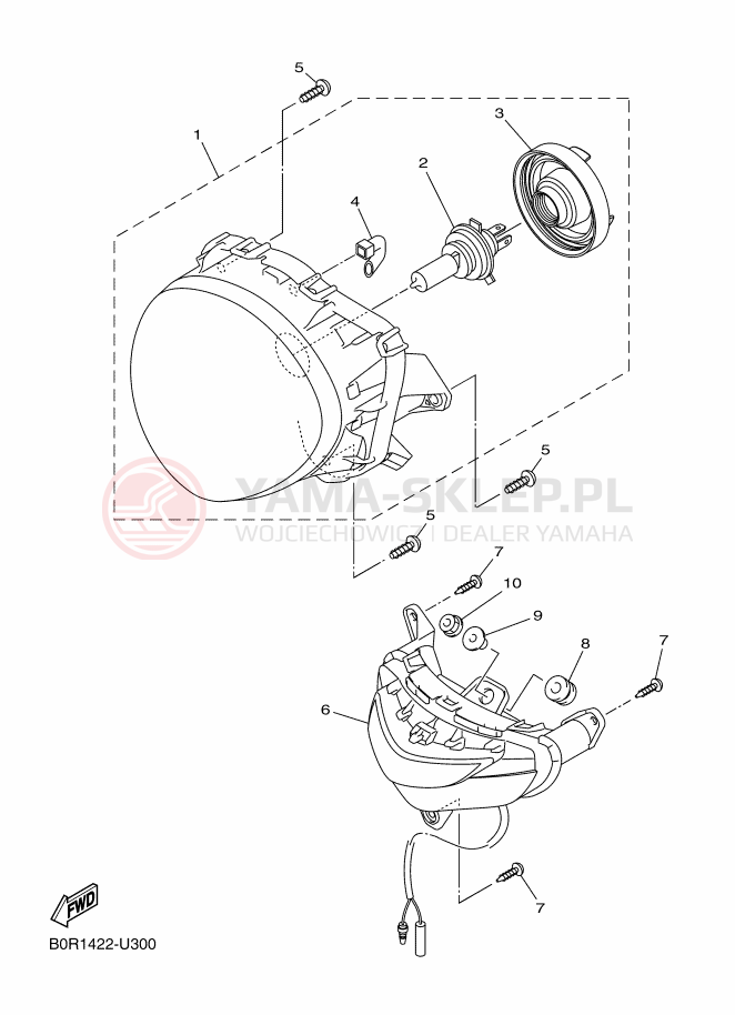 Schemat "Lampa przód" do Yamaha D'ELIGHT