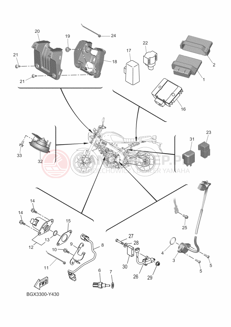 Schemat "układ elektryczny" do Yamaha XSR125 LEGACY