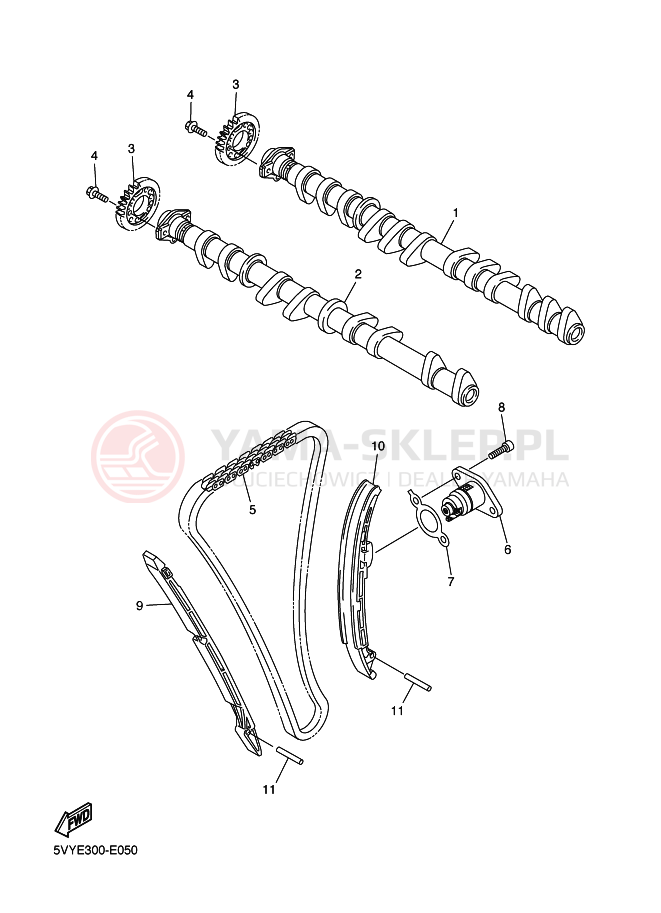 Schemat "Wałek rozrządu" do Yamaha FAZER
