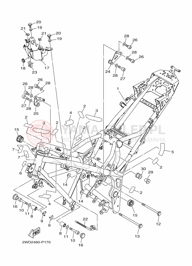 Schemat "rama" do Yamaha YZF-R3
