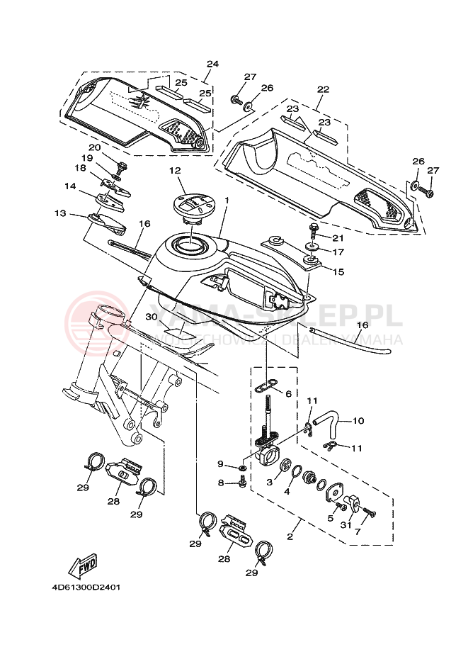 Schemat "zbiornik paliwa" do Yamaha XG250 TRICKER