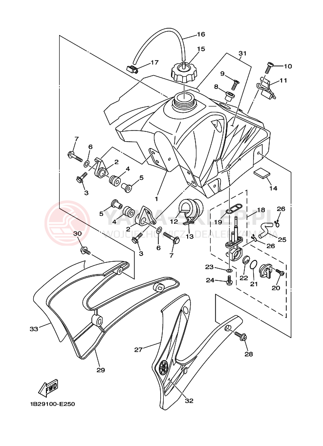 Schemat "zbiornik paliwa" do Yamaha TT-R125LWE