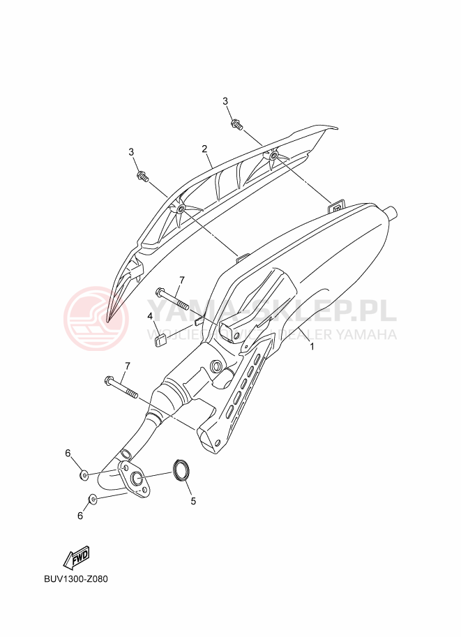 Schemat "Wydech końcowy" do Yamaha RAYZR