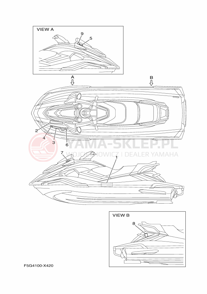 Schemat "naklejki" do Yamaha FX1800E