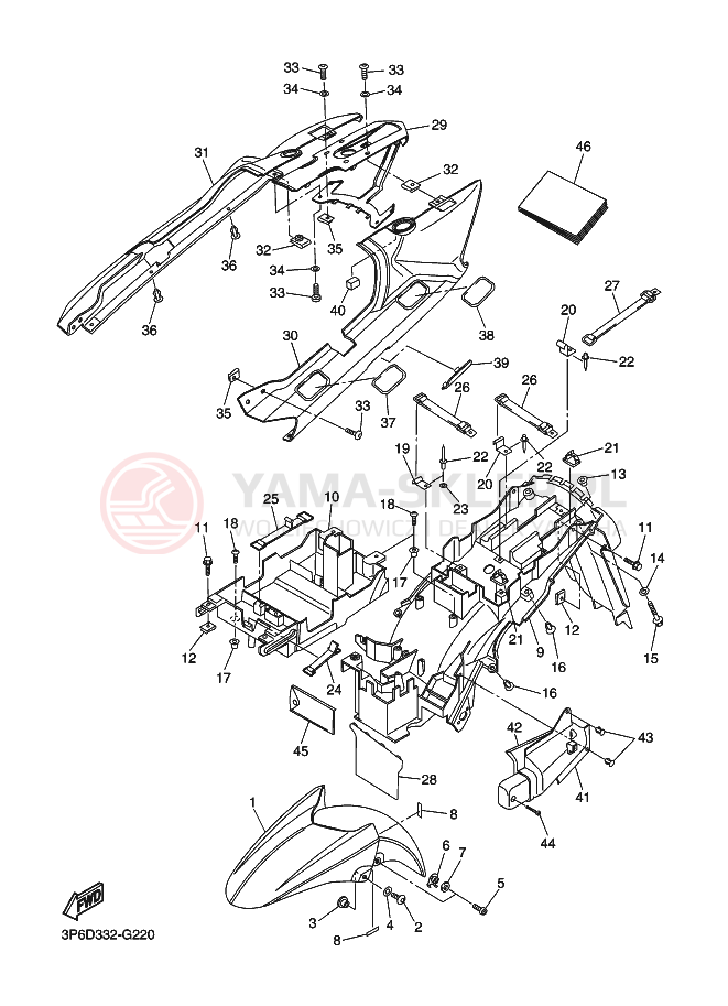 Schemat "błotnik" do Yamaha FJR1300A