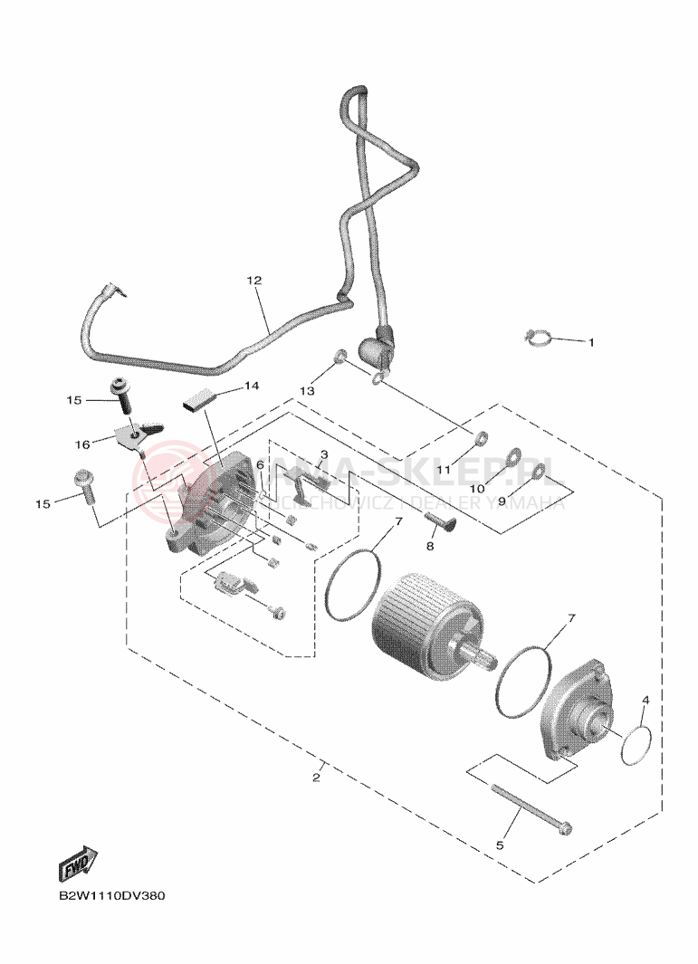 Schemat "rozrusznik" do Yamaha WR450F