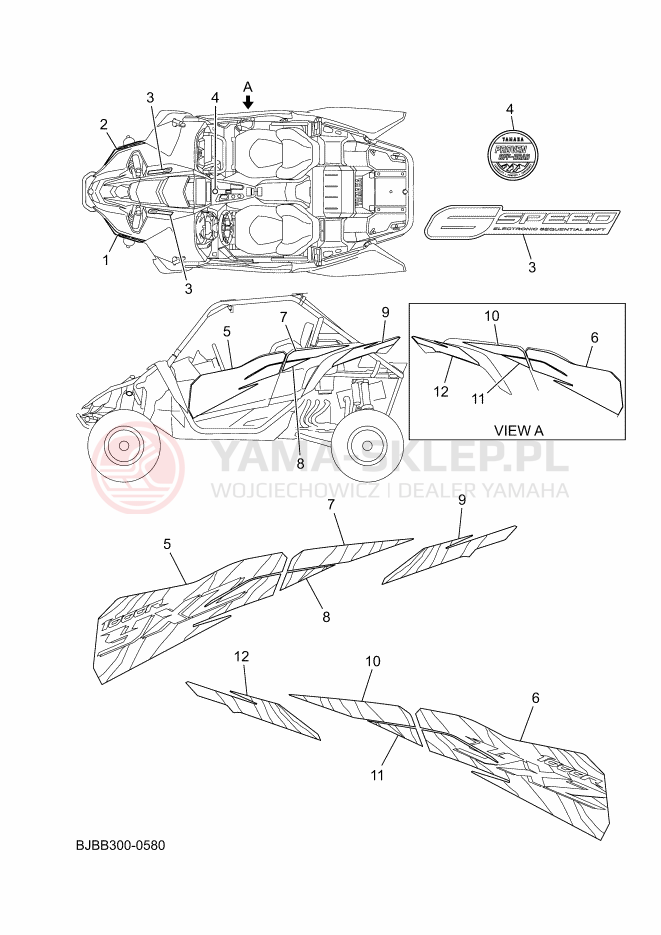 Schemat "Naklejki" do Yamaha YXZ1000R