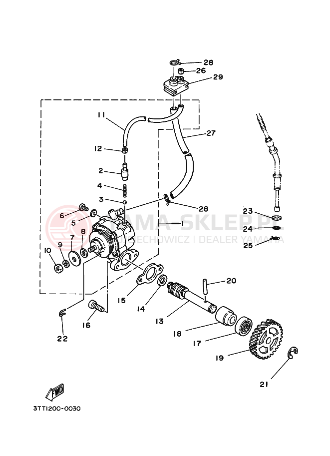 Schemat "Pompa olejowa" do Yamaha DT125