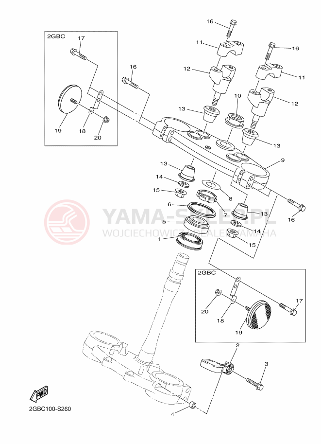 Schemat "Półki zawieszenia" do Yamaha WR250F