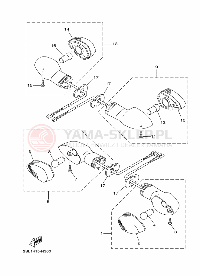 Schemat "kierunkowskazy" do Yamaha YS250