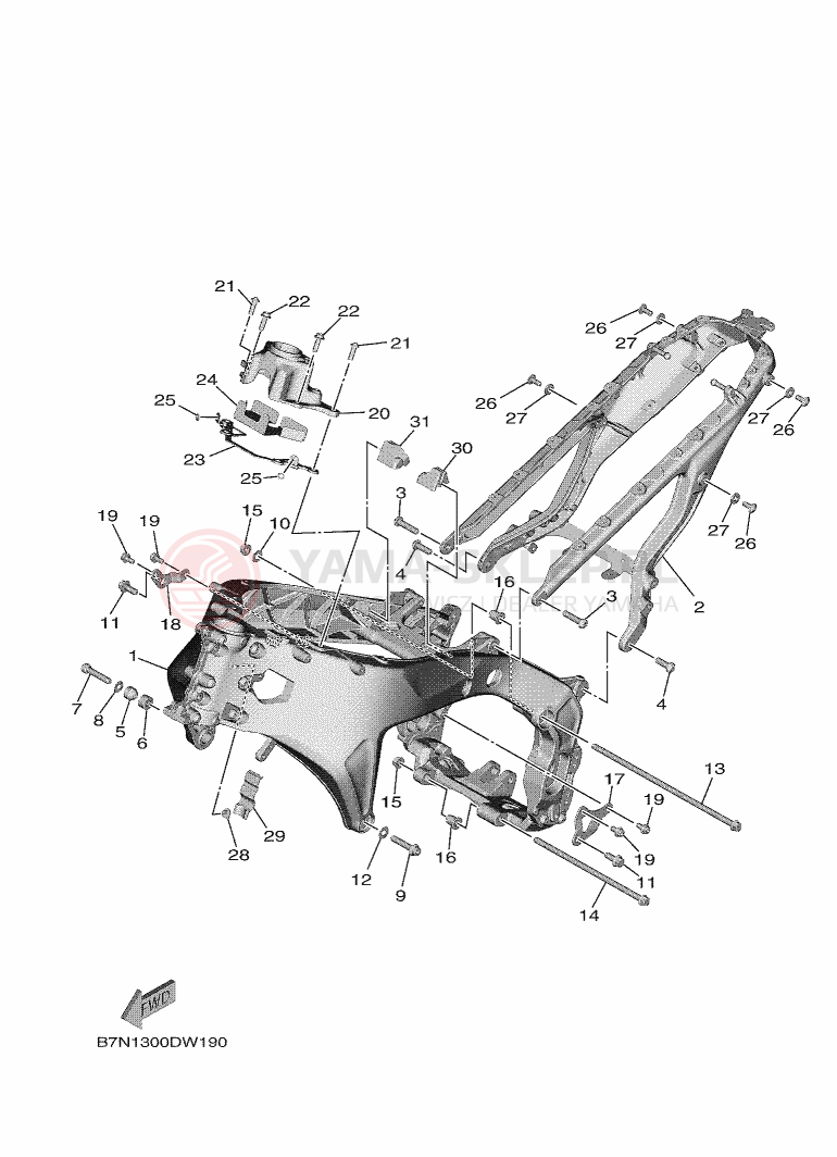 Schemat "rama" do Yamaha MT-09 SP