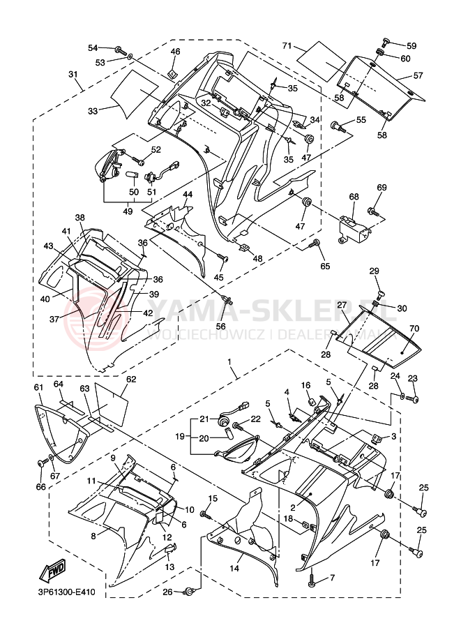 Schemat "POKRYWA SILNIKA 2" do Yamaha FJR1300A