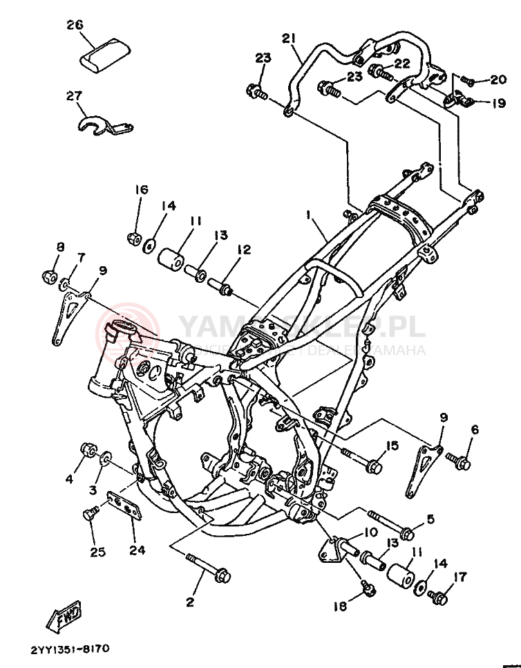 Schemat "rama" do Yamaha DT200R