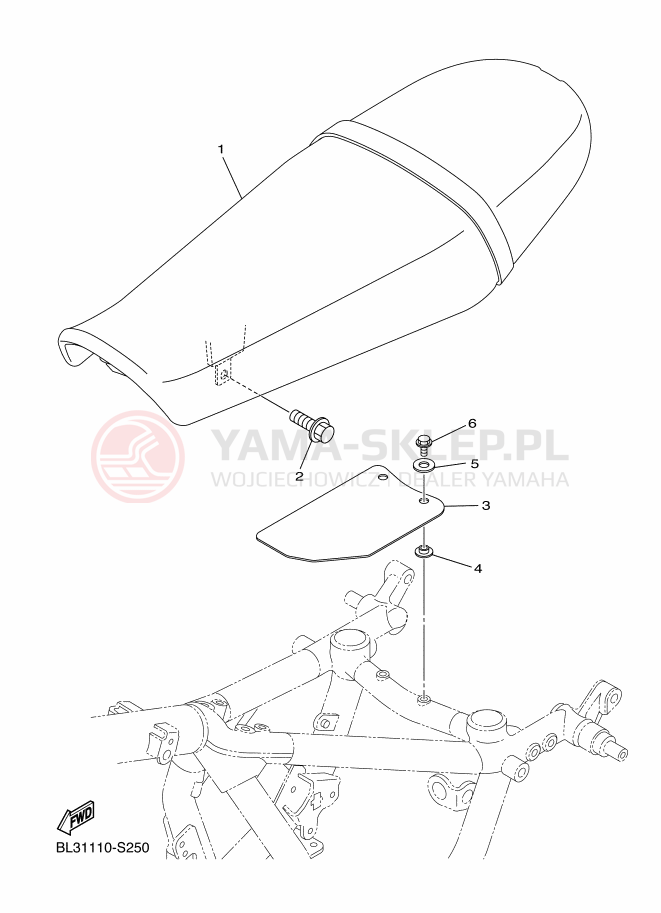 Schemat "siedzenie" do Yamaha SCR950