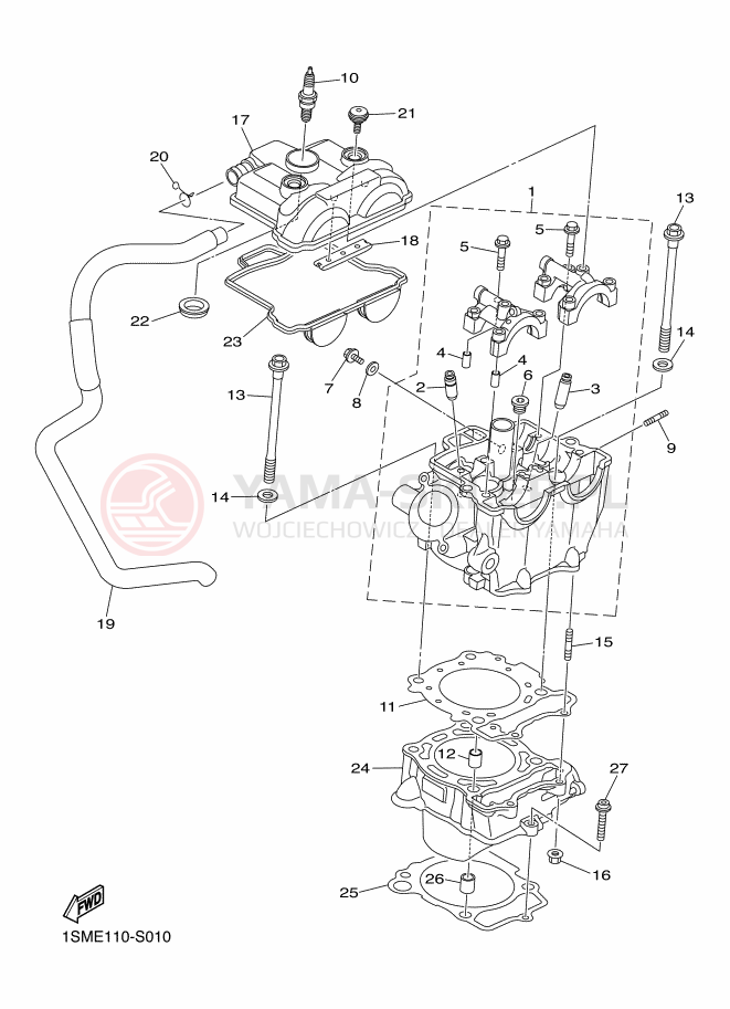 Schemat "cylinder" do Yamaha YZ250F