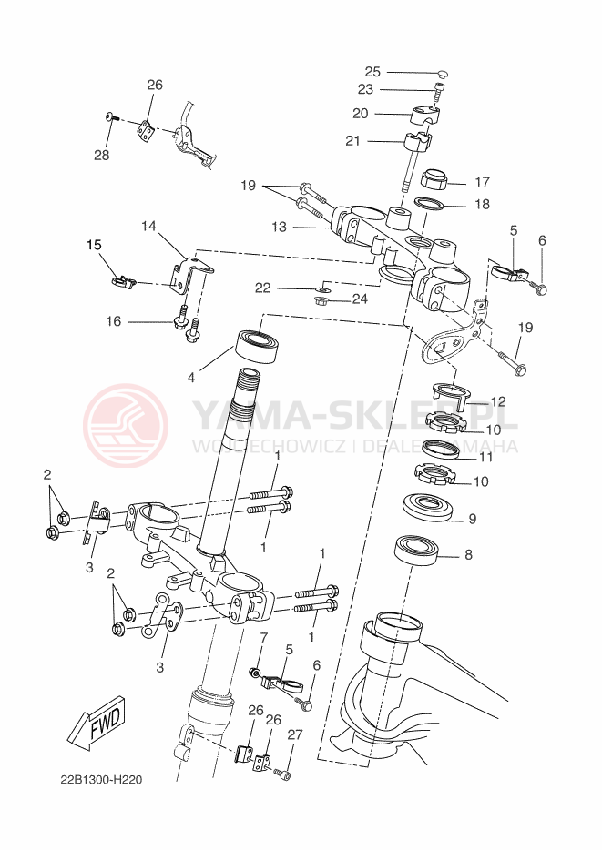 Schemat "Półki zawieszenia" do Yamaha WR125R