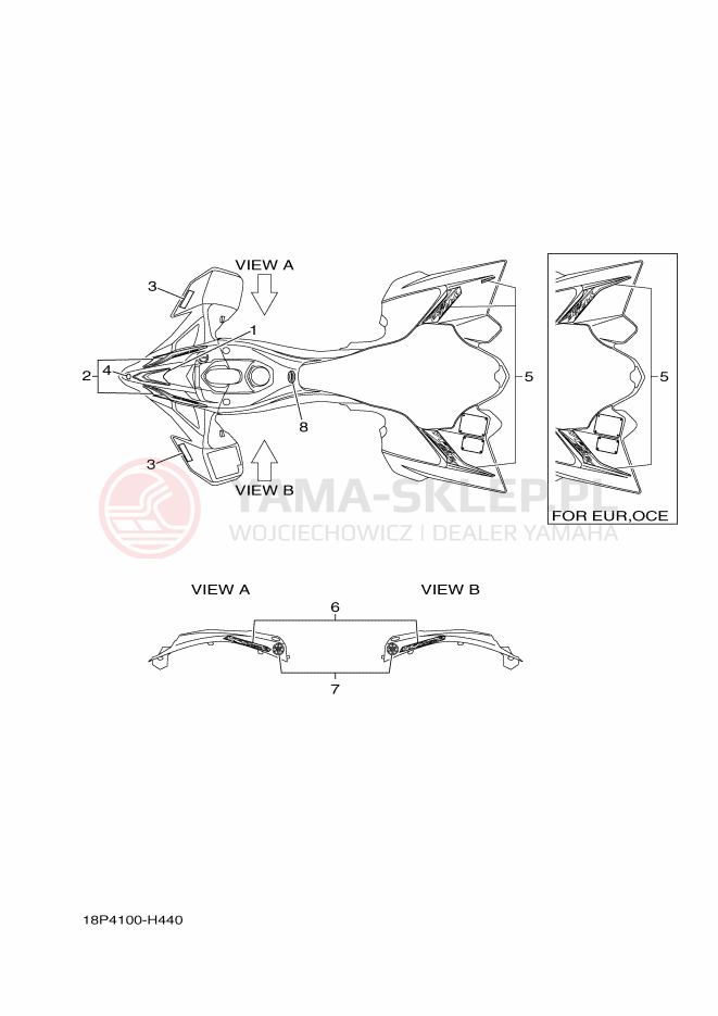 Schemat "Naklejki" do Yamaha YFZ450RSEY