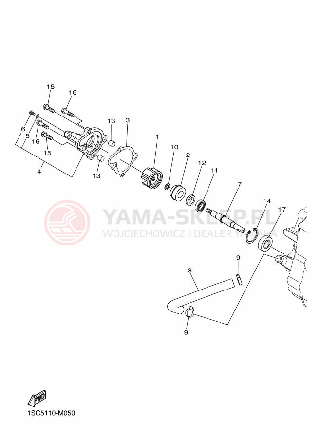 Schemat "Pompa wody" do Yamaha YFM300
