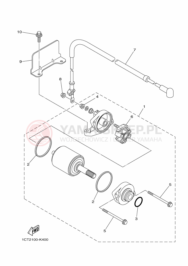 Schemat "rozrusznik" do Yamaha YFM450FWAD