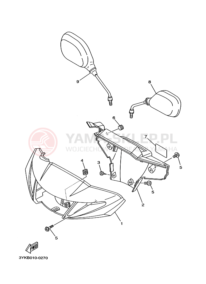 Schemat "elementy nadwozia" do Yamaha YG50Z JOG Z