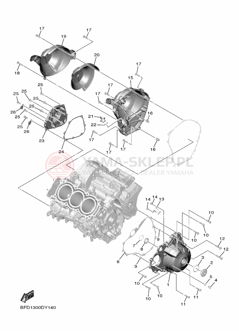 Schemat "Pokrywa silnika" do Yamaha NIKEN GT