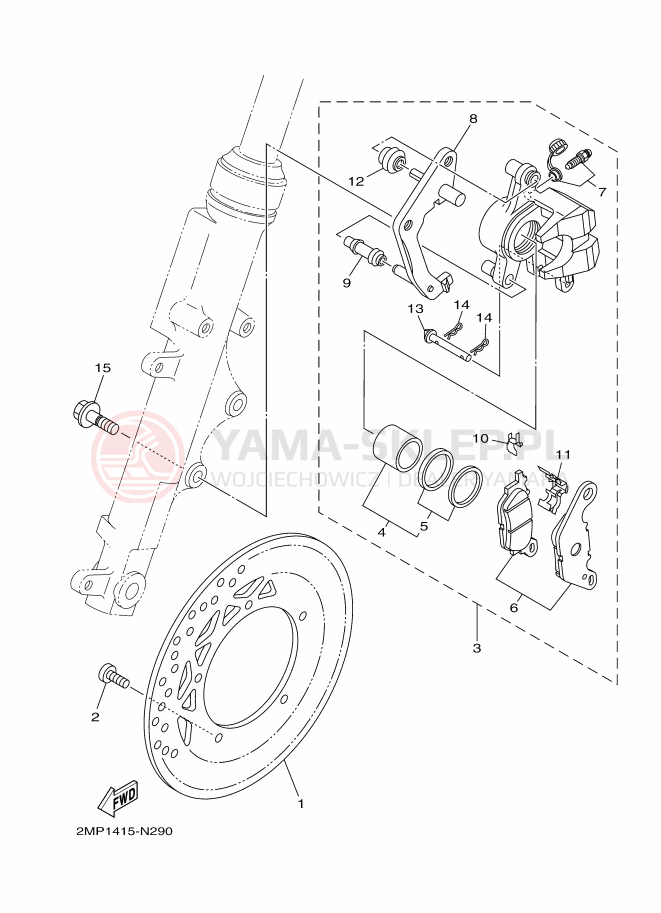 Schemat "Koło przód" do Yamaha YS125