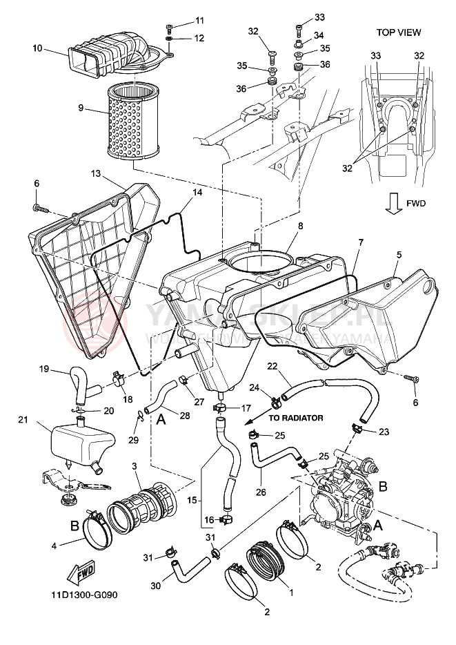Schemat "Wtrysk paliwa" do Yamaha TENERE