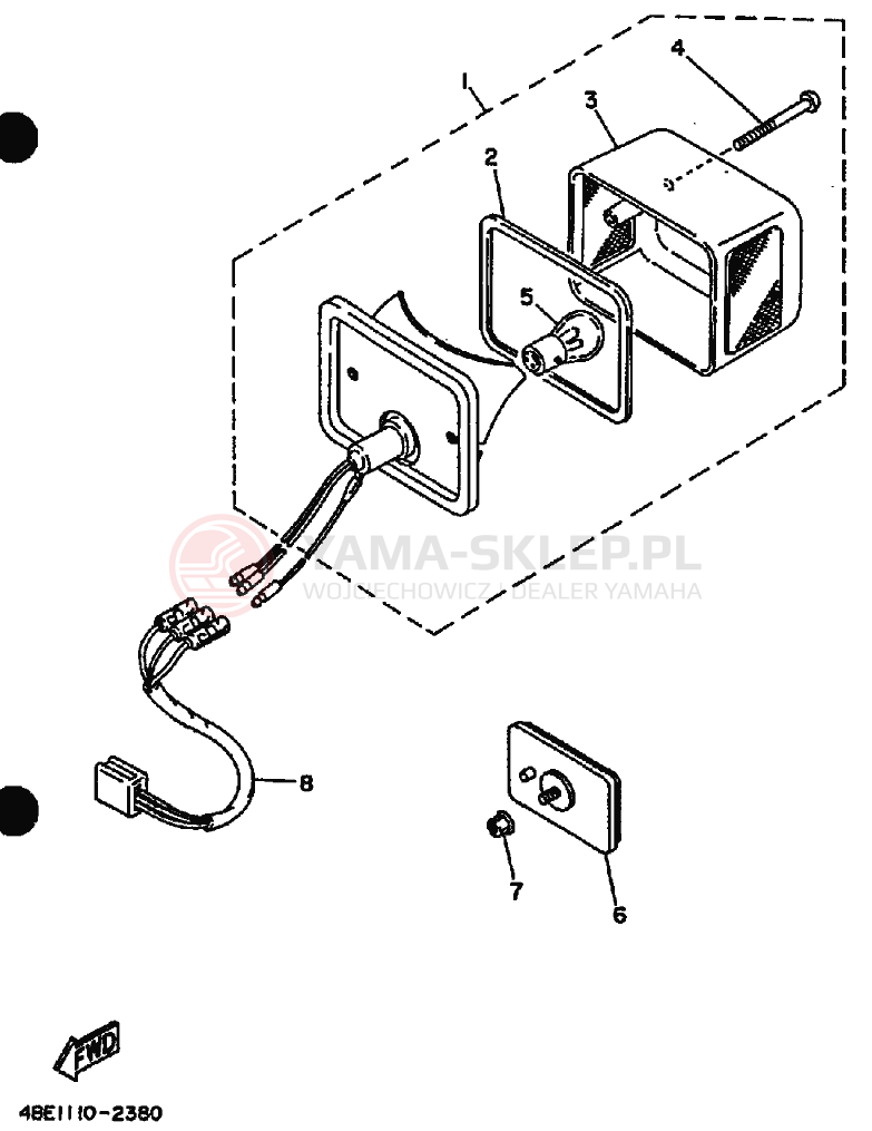 Schemat "lampa tył" do Yamaha XT225 XT225E