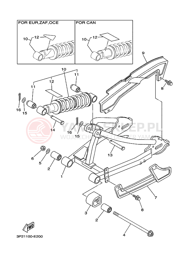 Schemat "wahacz" do Yamaha TT-R90E