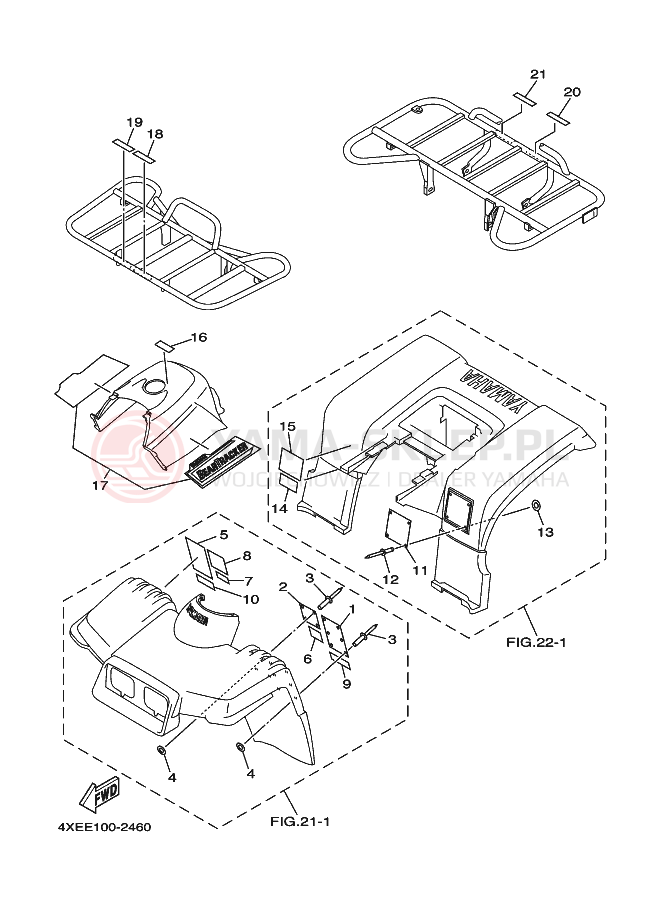 Schemat "naklejki" do Yamaha BEAR TRACKER