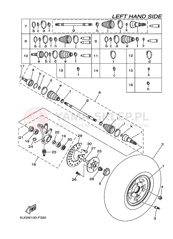 Schemat "Koło przód" do Yamaha RHINO