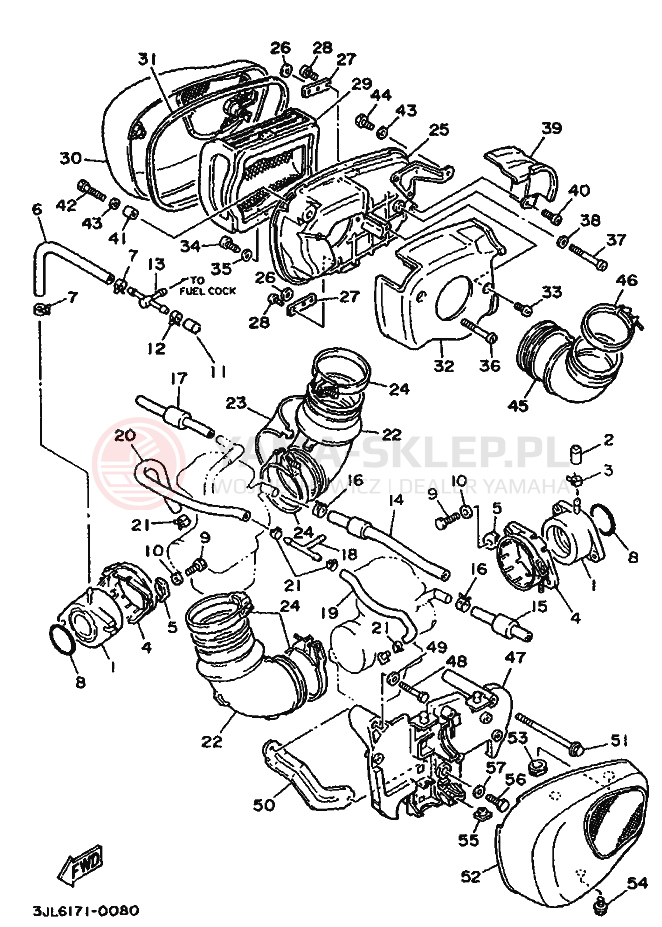 Schemat "Wtrysk paliwa" do Yamaha XV750 VIRAGO