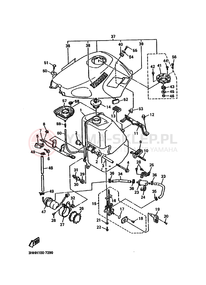 Schemat "zbiornik paliwa" do Yamaha FZR600 GENESIS
