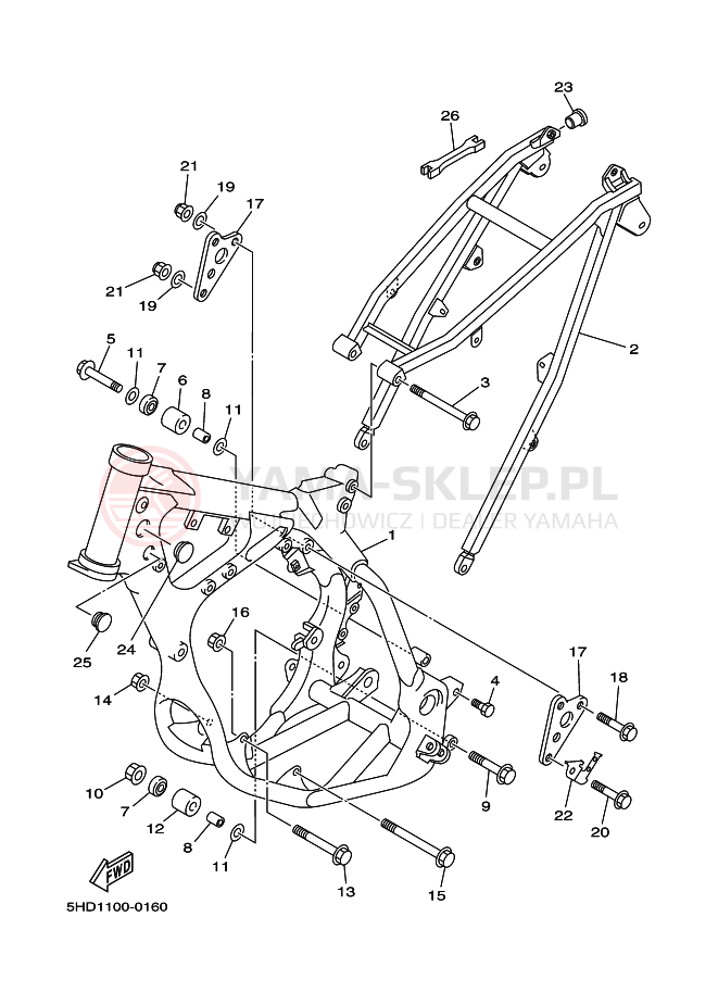 Schemat "rama" do Yamaha YZ125