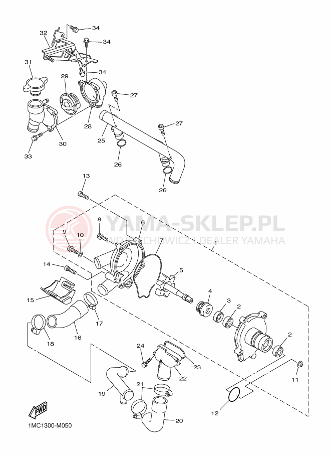 Schemat "Pompa wody" do Yamaha FJR1300AS
